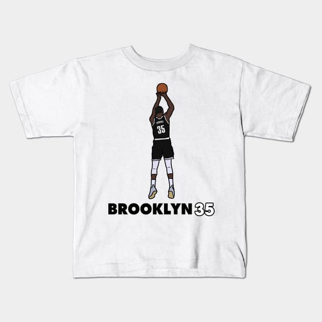 Kevin Anteater 'Brooklyn 35' - NBA Brooklyn Nets Kids T-Shirt by xavierjfong